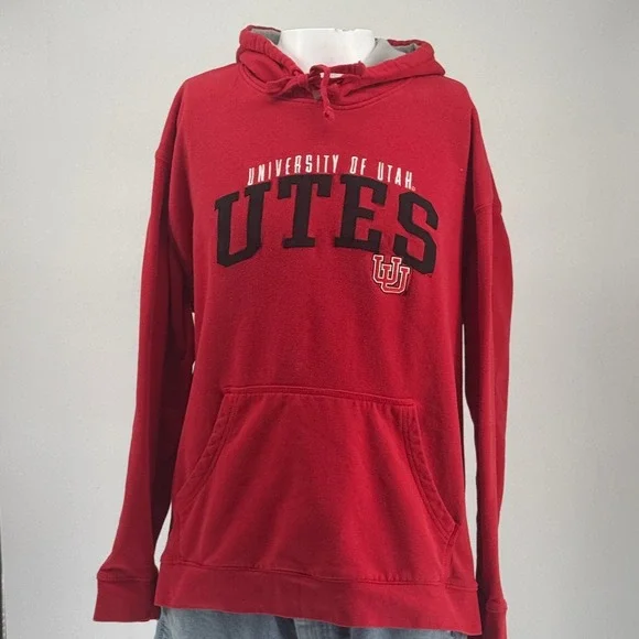 Champion University of Utah Utes Hoodie Red Mens XL Pullover Sweatshirt NCAA - Picture 2 of 9